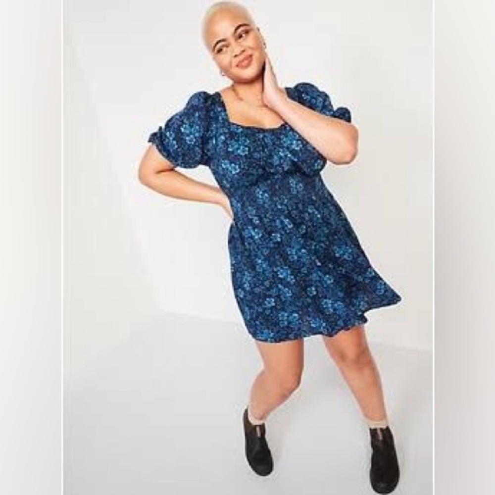 NWT Blue Puff Sleeve Sundress - Picture 5 of 10